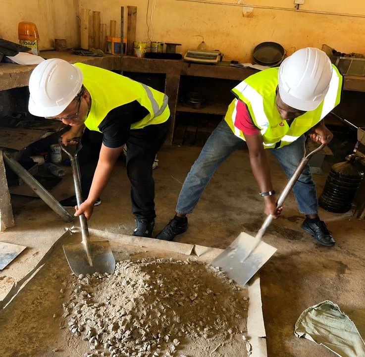 Laboratory preparation of basalt rock powder concrete
