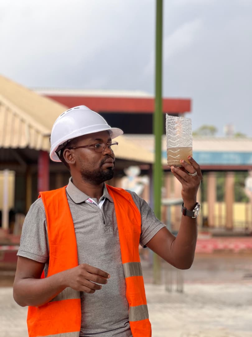 Researcher assessing a natural water-filtration sample